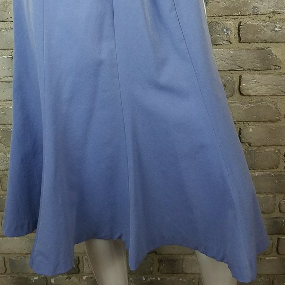 VINTAGE Regal Skirt Sze 12 Blue Stretch Flare - Picture 5 of 8